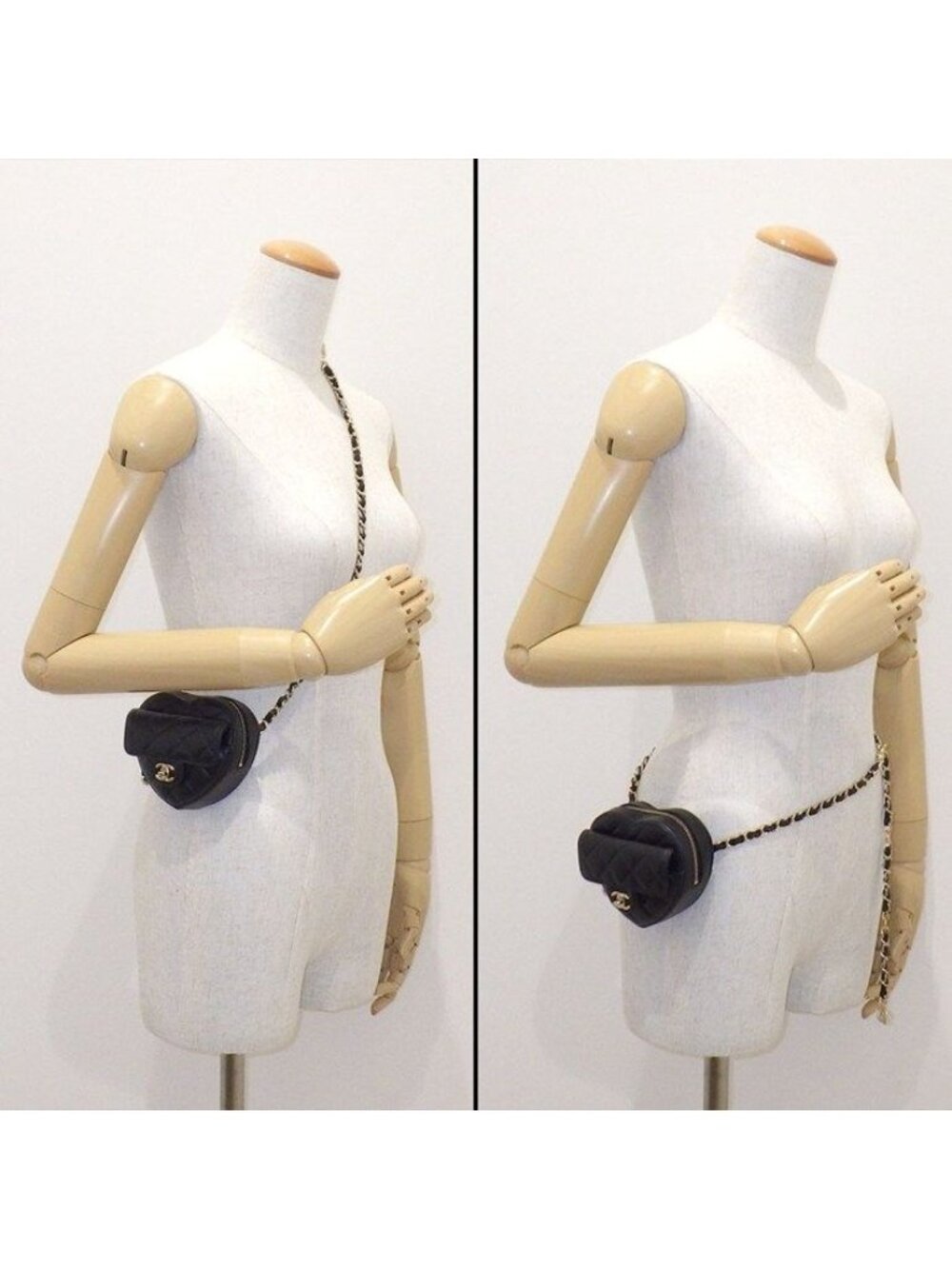 Chanel Shoulder Bag Quilted Heart Chain Onwards Black Bordeaux Lambskin - Picture 9 of 11